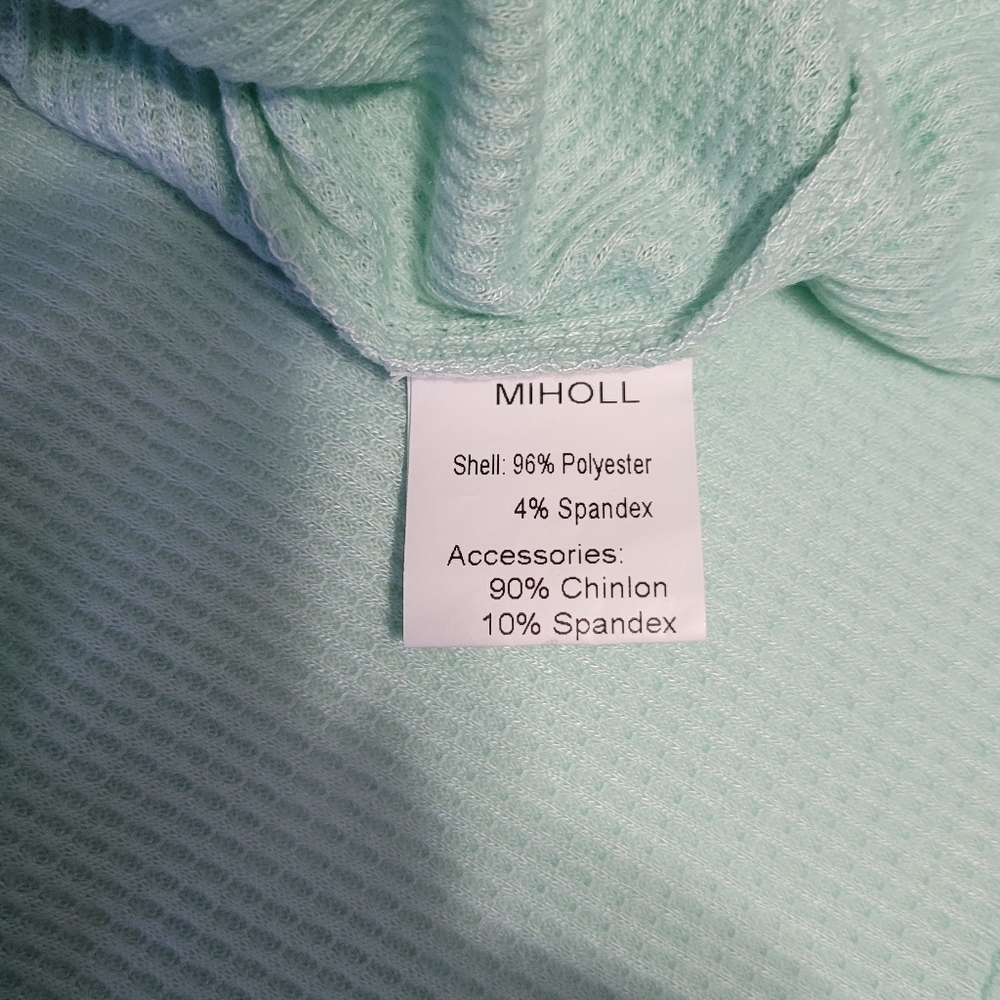 NWT  Miholl   Women's M   Waffle Knit   Top   Aqua Green - Picture 12 of 15
